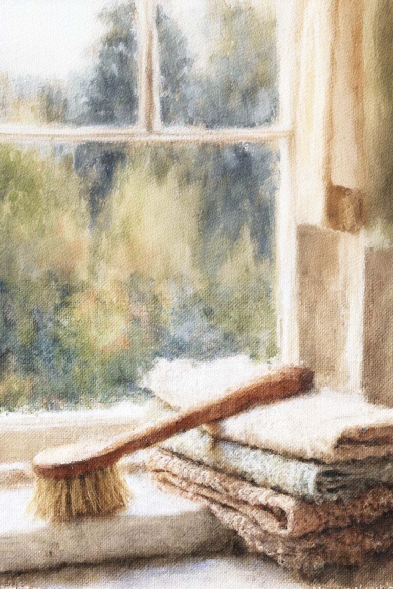 windowsill with kitchen accessories.