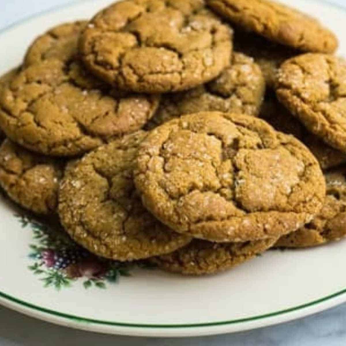 plate of molasses cookies.