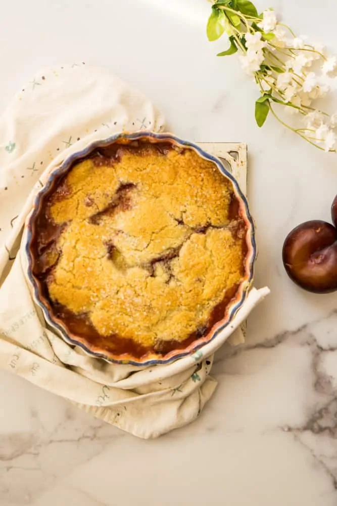 Grandma's plum cobbler