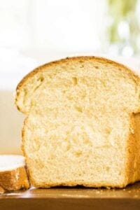 cut sandwich loaf on cutting board