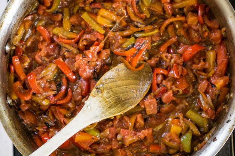 Red Pepper Bruschetta with Goat Cheese Heart's Content Farmhouse