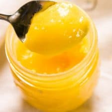 spoonful of homemade lemon curd