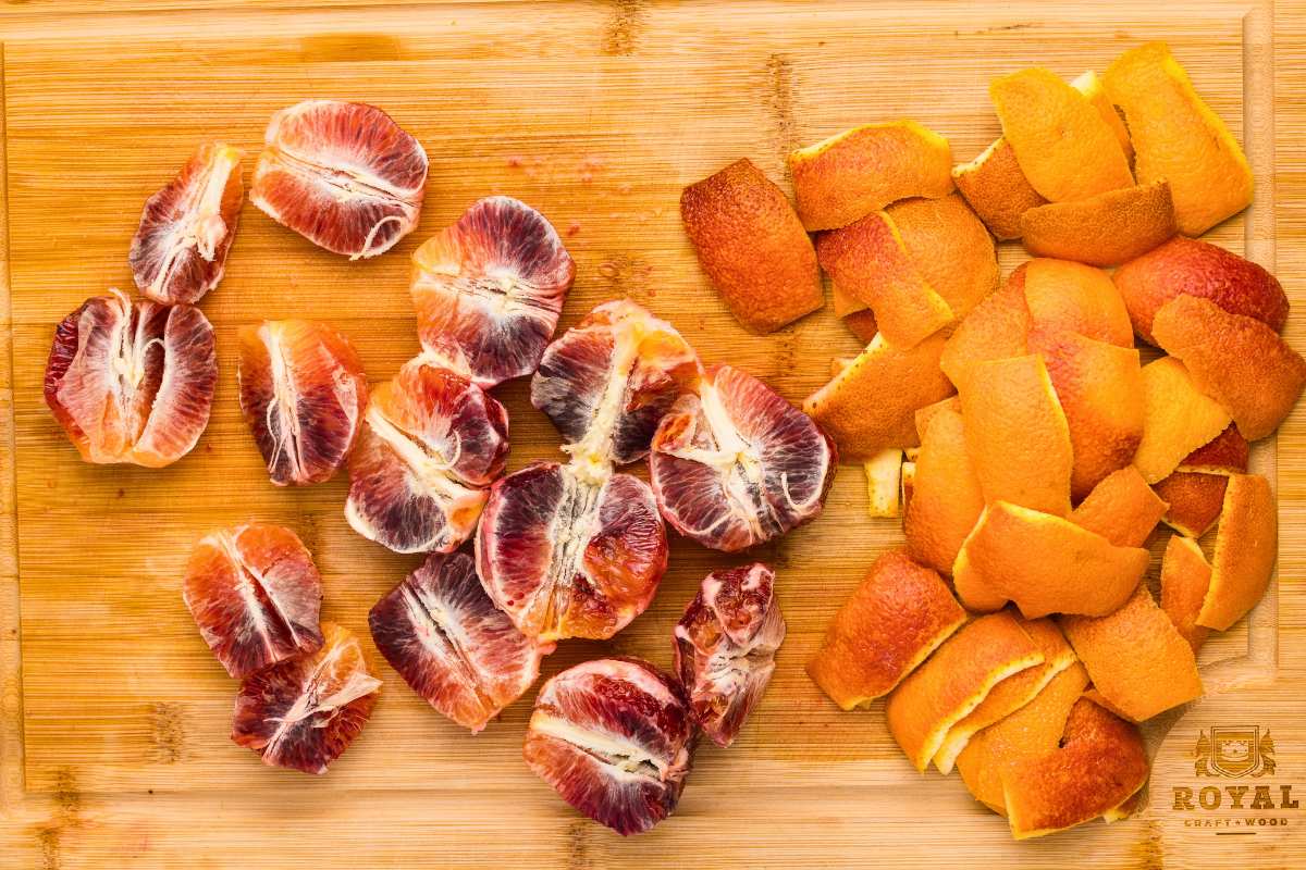 peels separated from oranges.