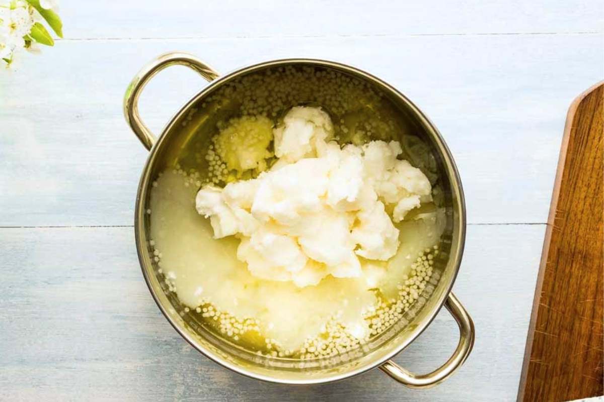 pot with different soap oils