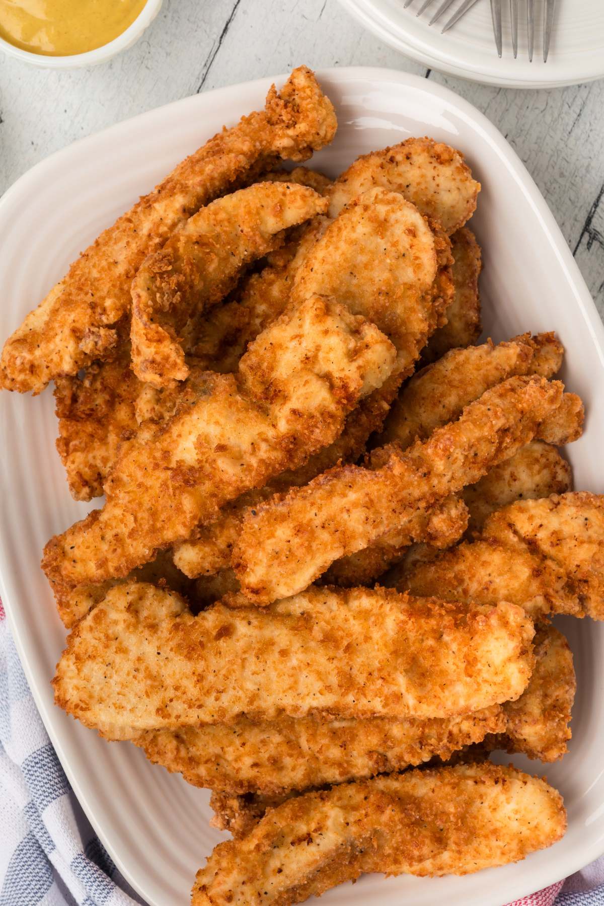 chicken tenders on plate.