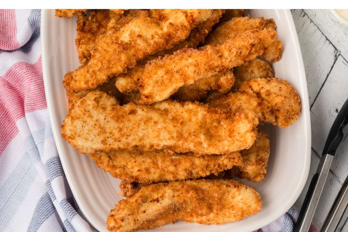 chicken tenders on plate.