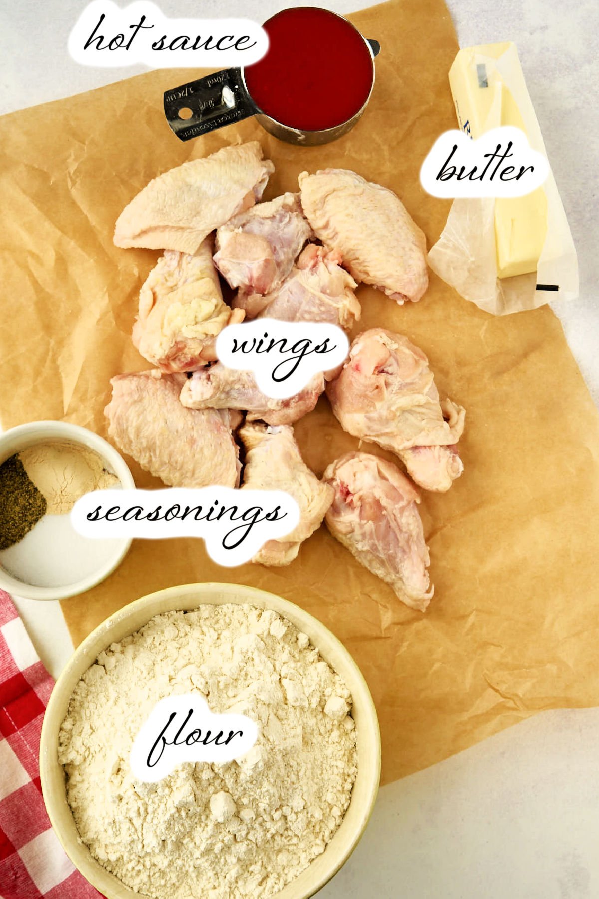 ingredients on white counter.