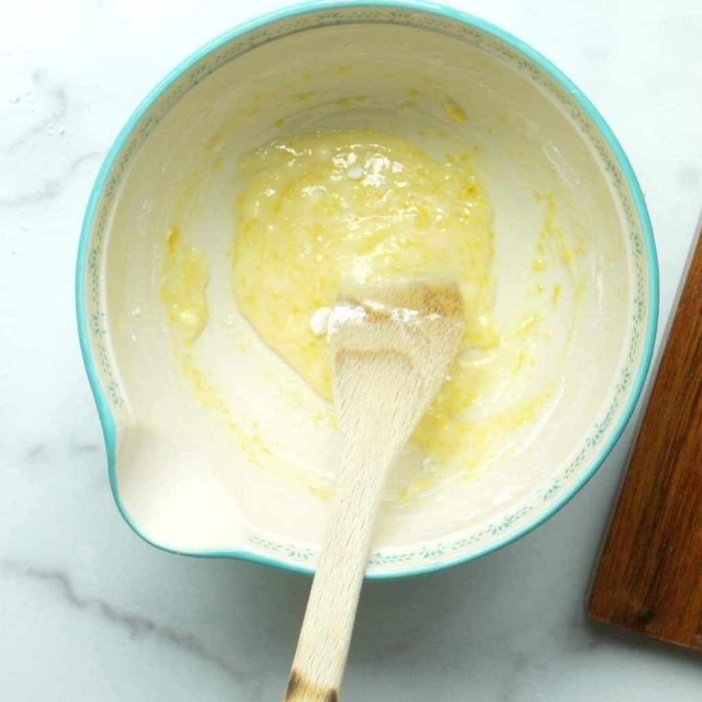 thick lemon glaze with zest