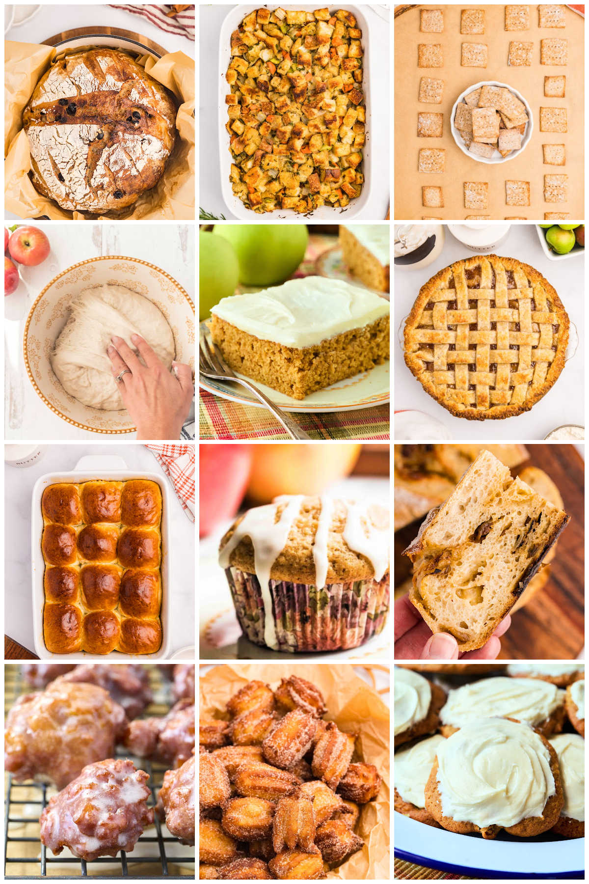 grid of 12 fall sourdough ideas.