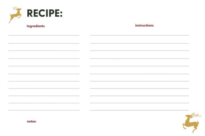 FREE Printable Christmas Recipe Cards in 5 Designs
