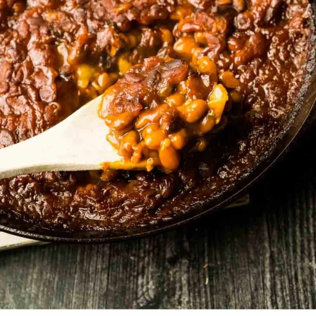 Easy Cast Iron Skillet Baked Beans
