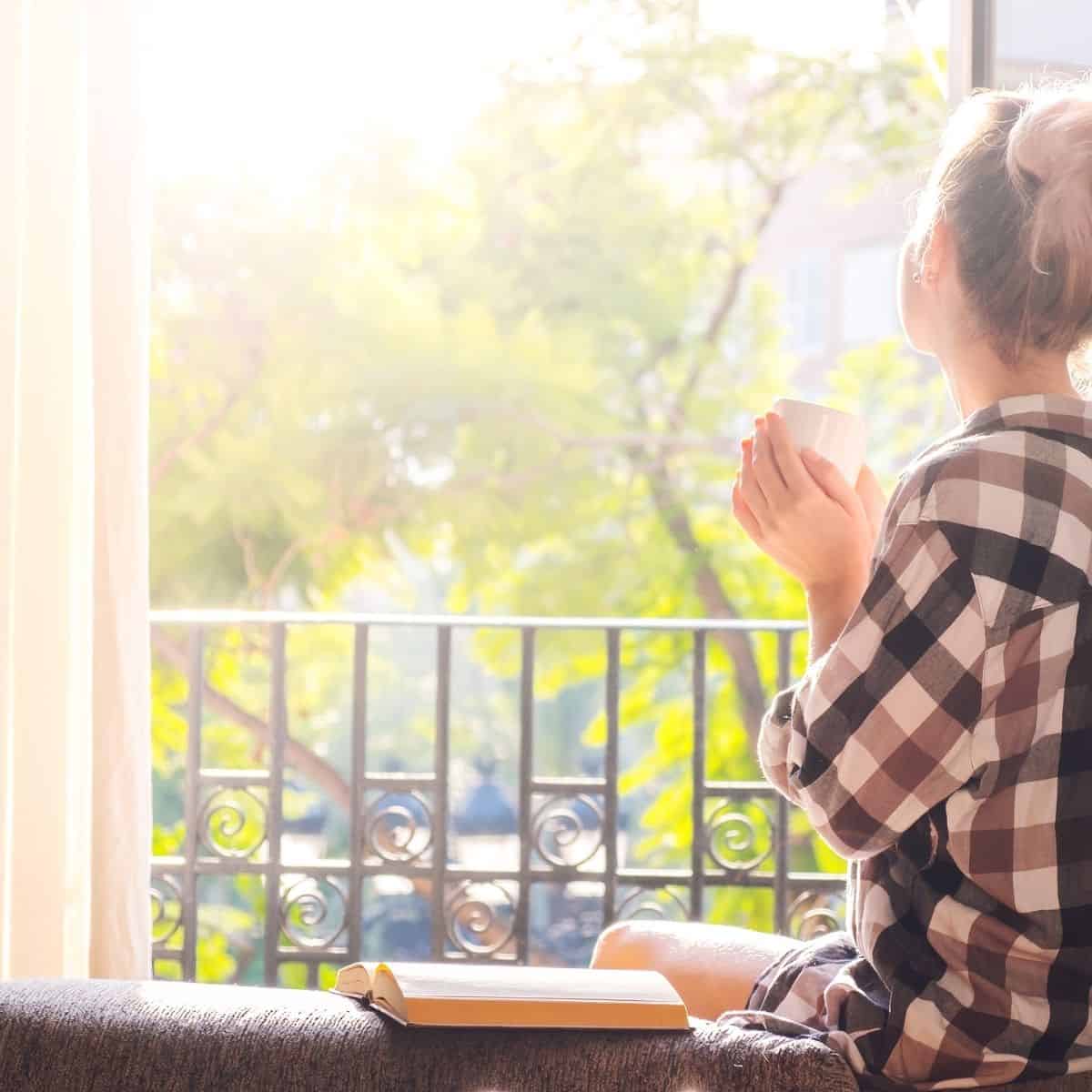 open window on sunny morning
