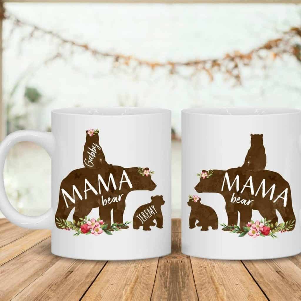 Mama Bear Mama Bear Mom Birthday Gift Mom Life Shirts Mama Bear Ceramic Mugs