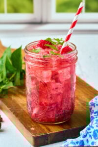 finished drink in front of window in summer.
