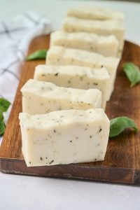 homemade basil soap bars