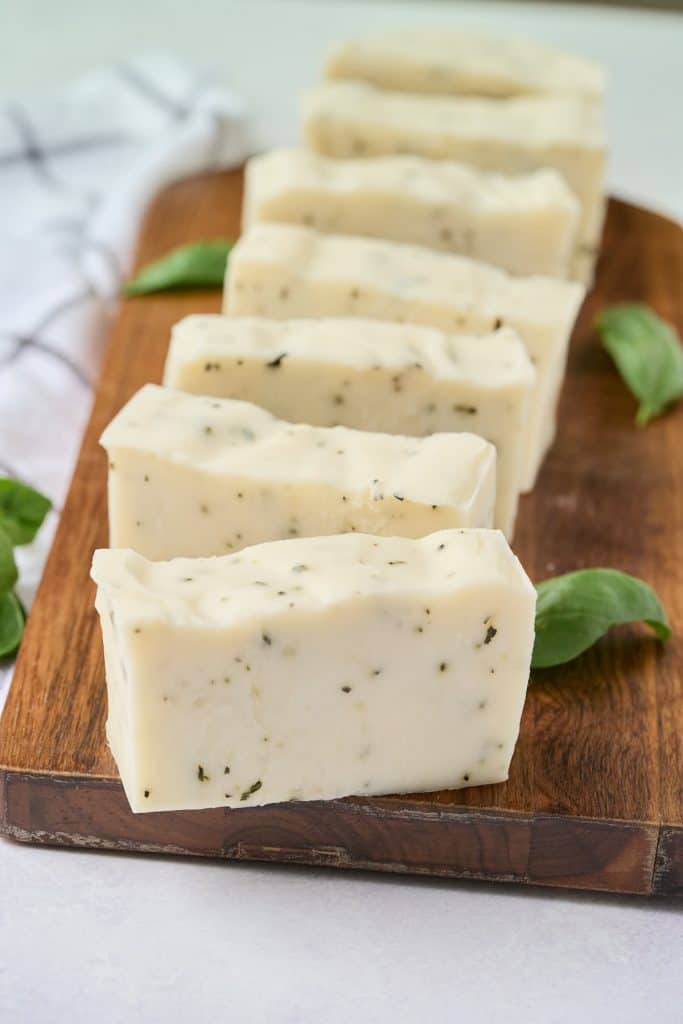 homemade basil soap bars