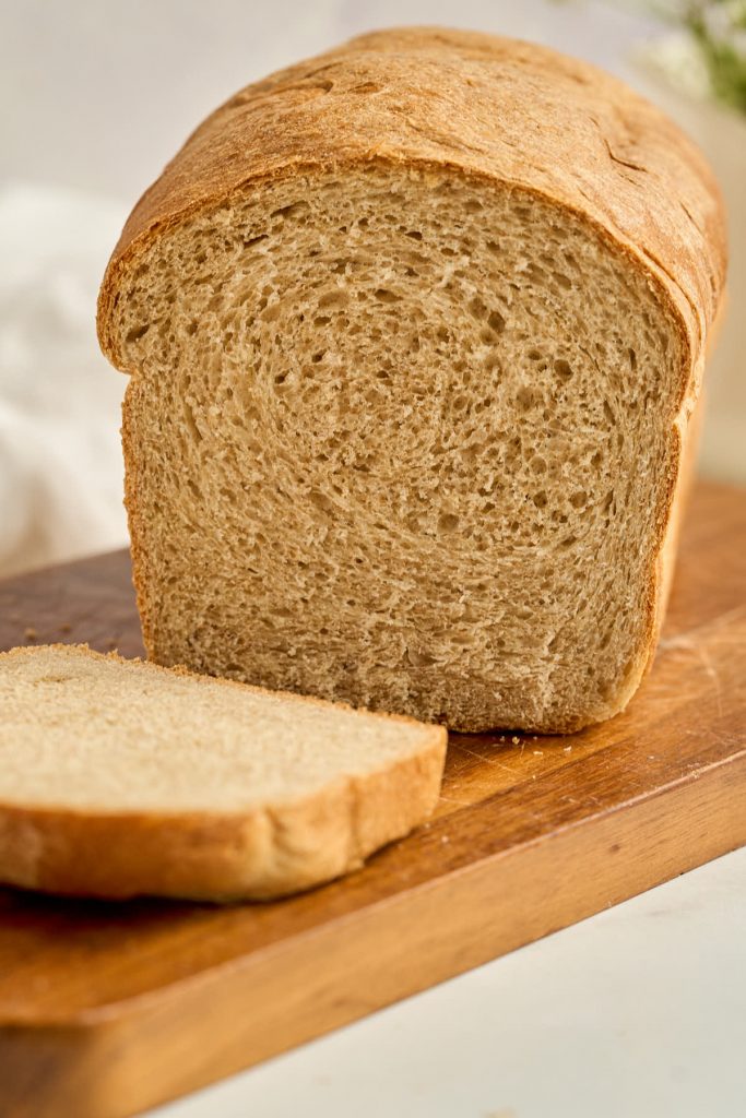wheat bread on cutting board