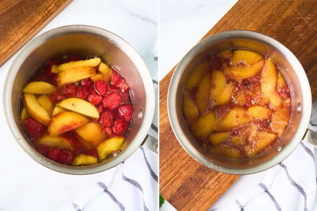 saucepan with fresh fruit