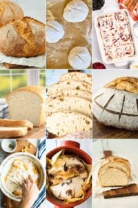 grid of 9 sourdough bread images