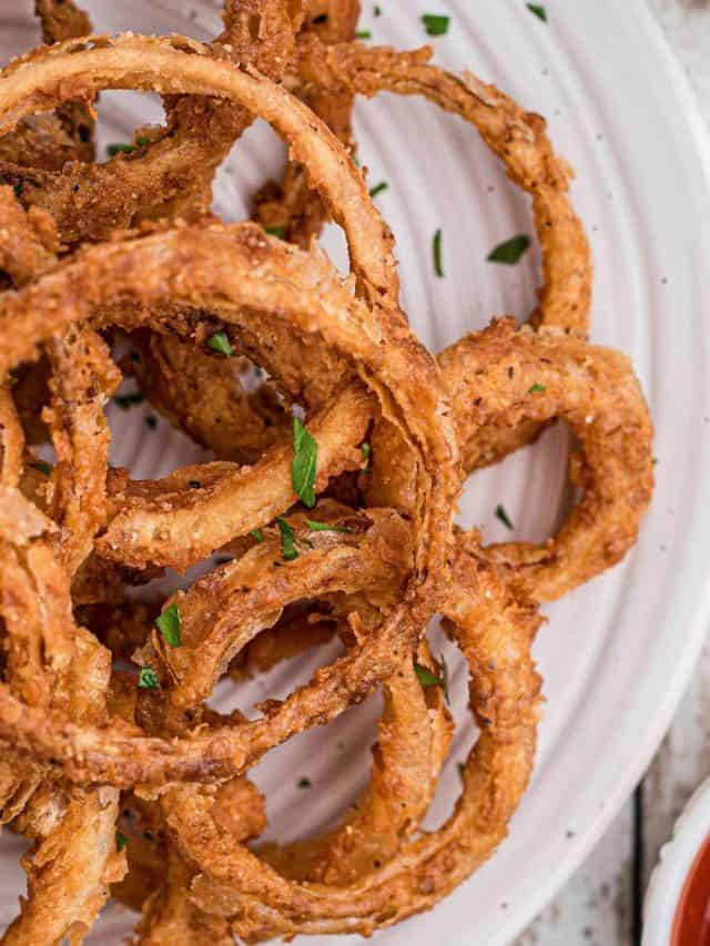 Old-Fashioned Deep-Fried Onion Rings Recipe : Hearts Content Farmhouse