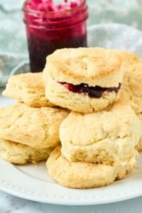 stack off biscuits on plate
