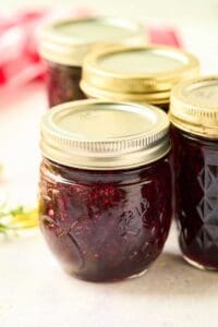 small jars of homemade berry jam
