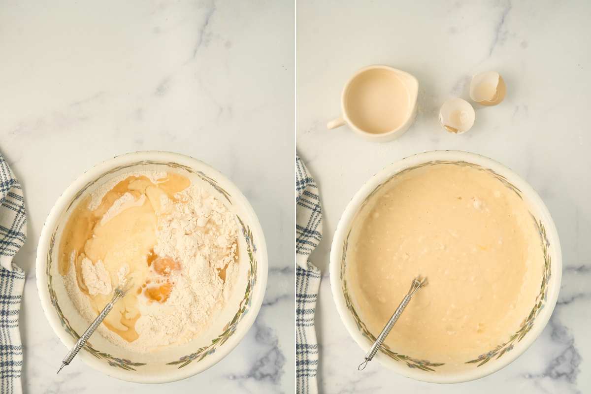 batter after adding wet ingredients.