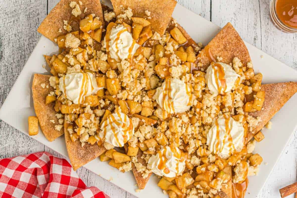 finished nachos with whipped cream