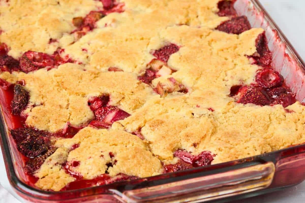 From-Scratch Strawberry Rhubarb Cobbler