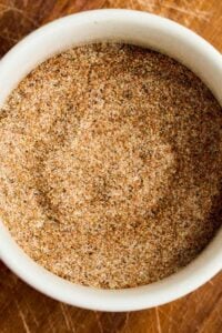 mixed seasoning in white bowl