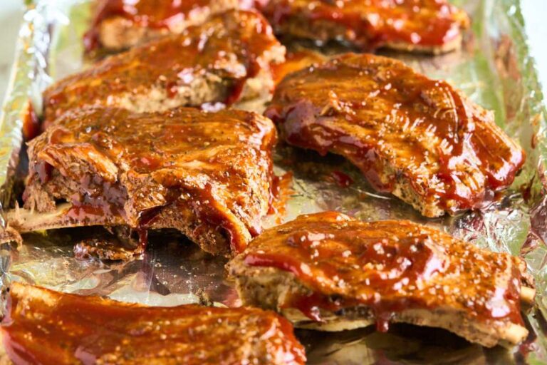 meat on baking sheet.