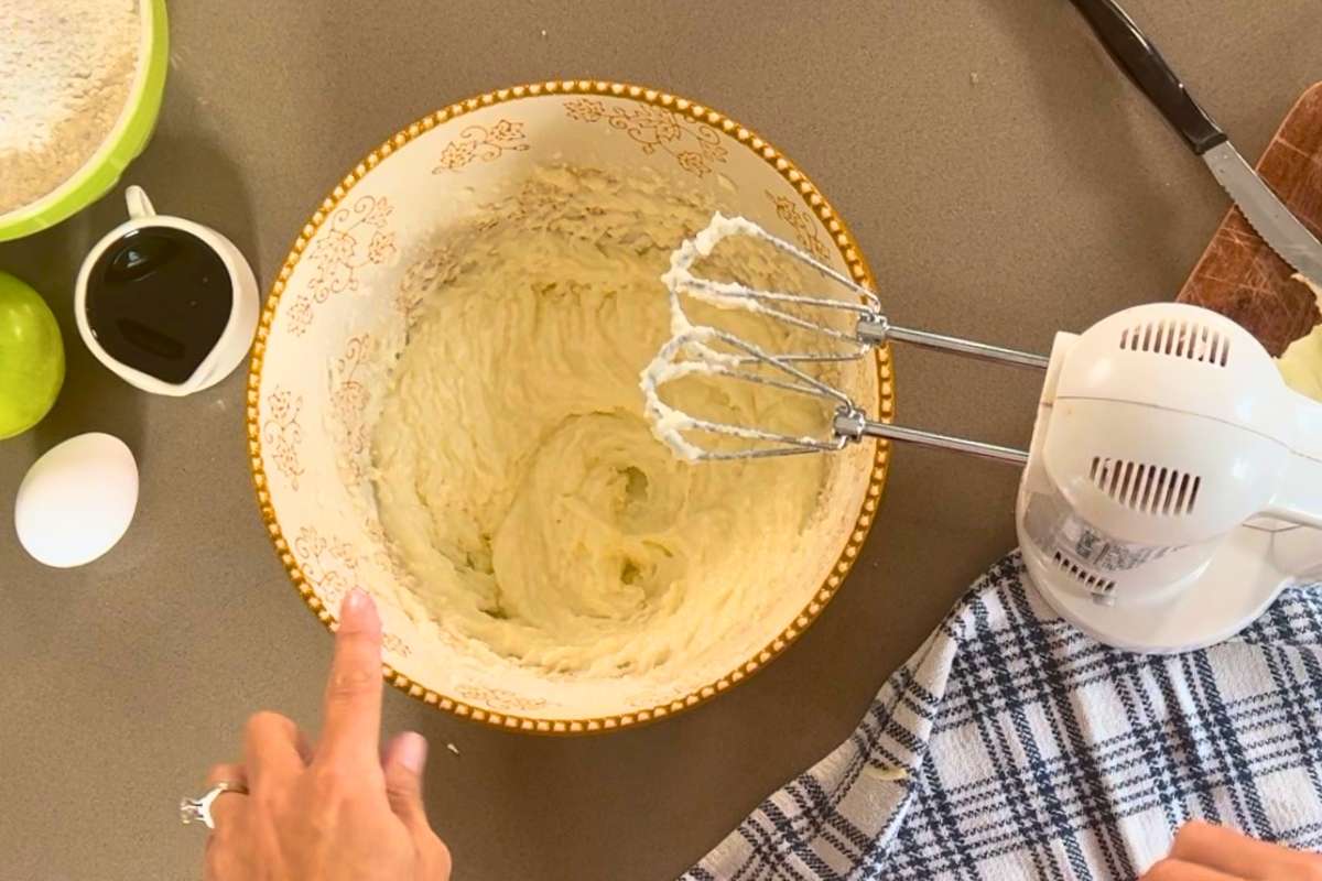 beaten sugar and oil in mixing bowl.
