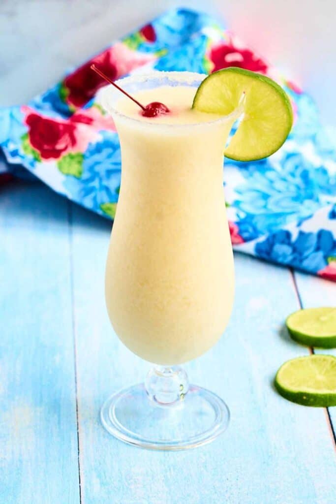frozen drink with lime and cherry