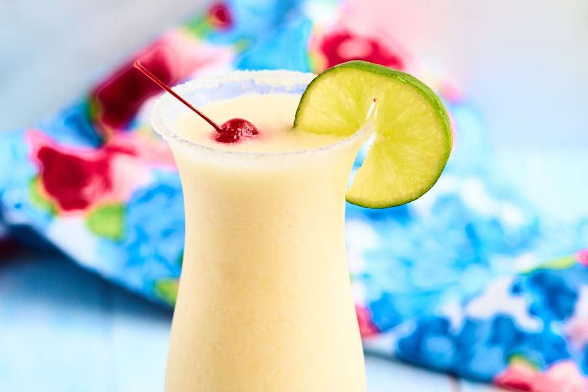 finished cocktail with sliceof lime