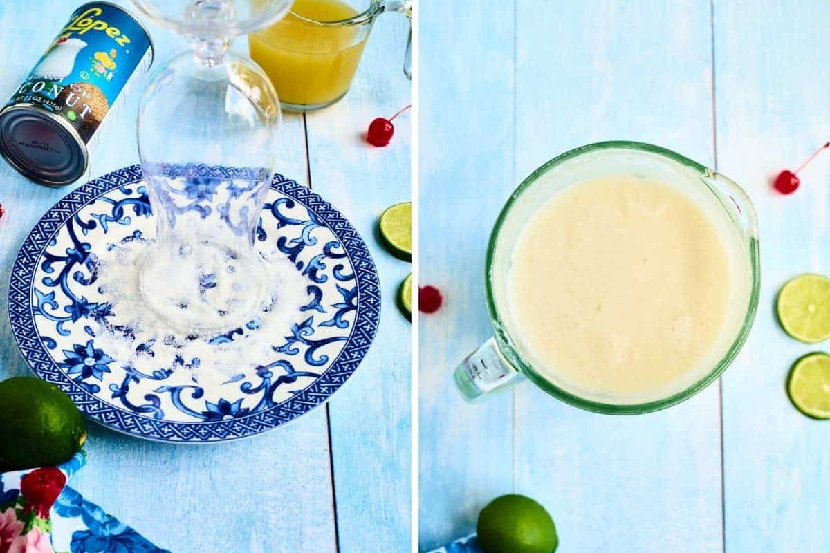 plate for salt and blender with margarita