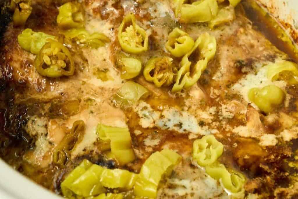 close up view of cooked chicken dish