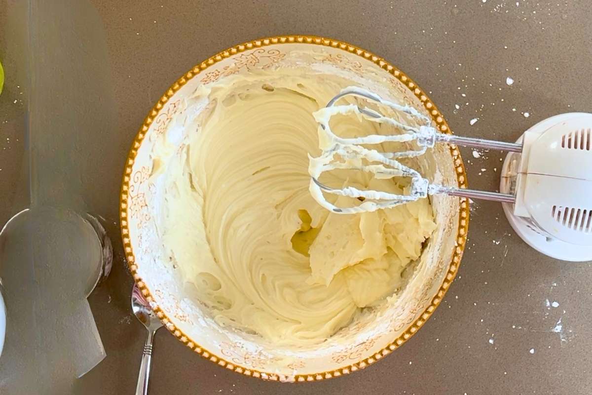 frosting in mixing bowl.