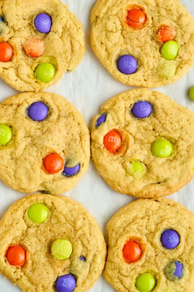 finished cookies on parchment