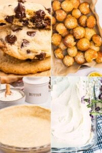 grid of 4 sourdough discard recipes.