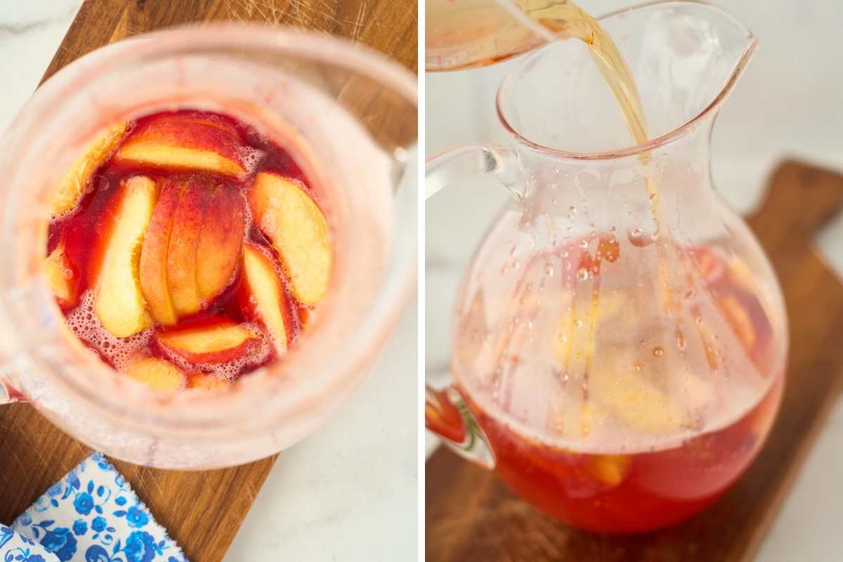 pitcher with fruit and brandy