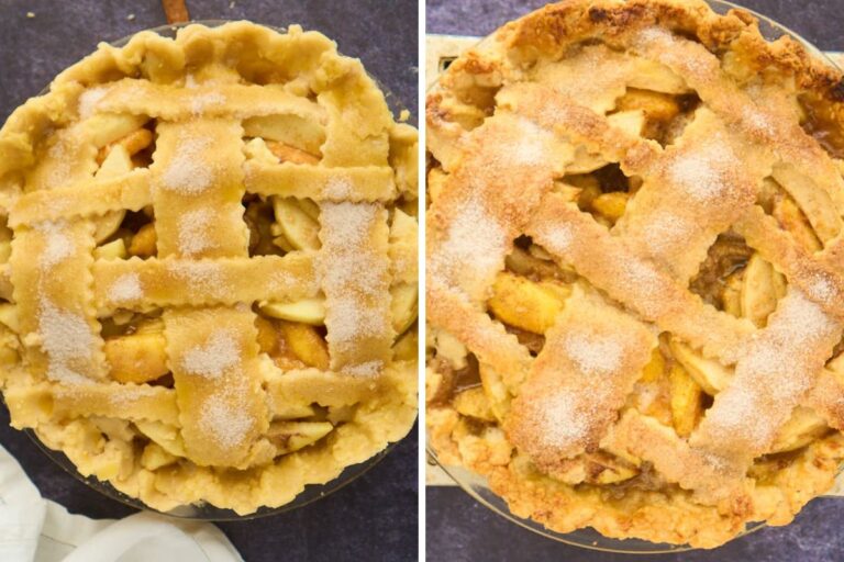 pie before and after baking.