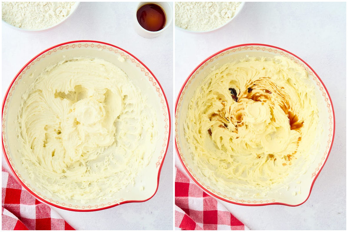 creamed butter and sugar.