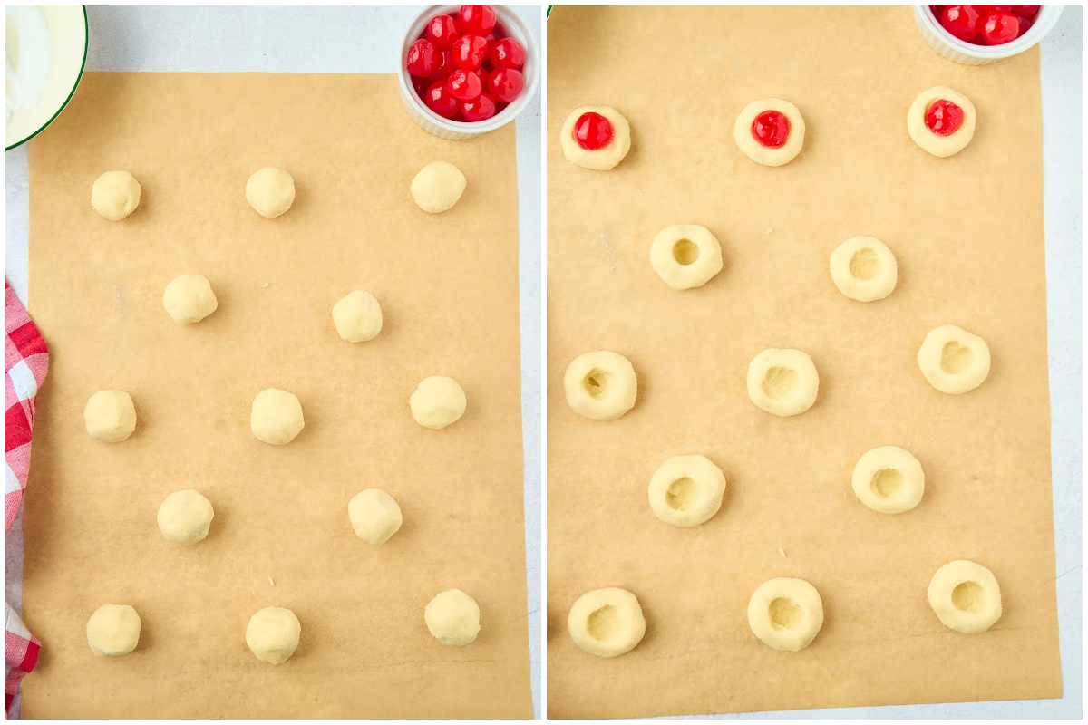 balls of dough on parchment paper