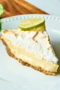 finished pie with slice of lime