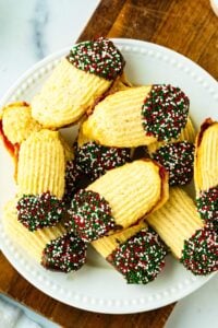 Italian Butter Cookies (Filled with Jam + Chocolate Dipped)
