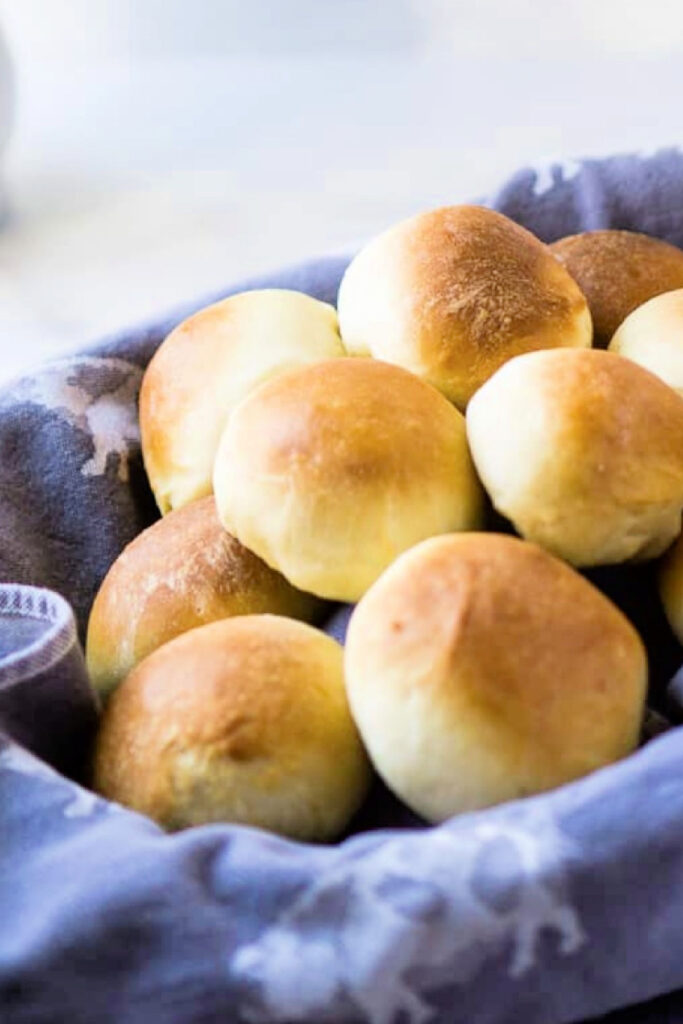basket of homemade rolls