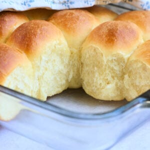 fluffy texture of rolls.