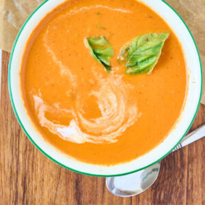 finished soup in bowl.