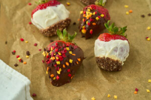 finished strawberries on parchment