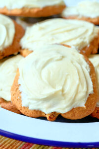 apple cookies with icing.